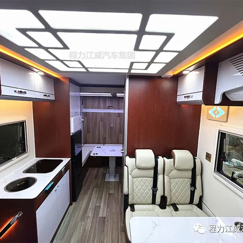 Camping-car à 2 étages camping-car personnalisé avec lits superposés garage machines à laver salle de bain canapé