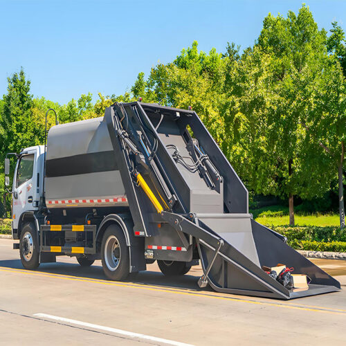 Camion à ordures électrique à chargement et déchargement automatique Camion à ordures électrique à chargement et déchargement automatique