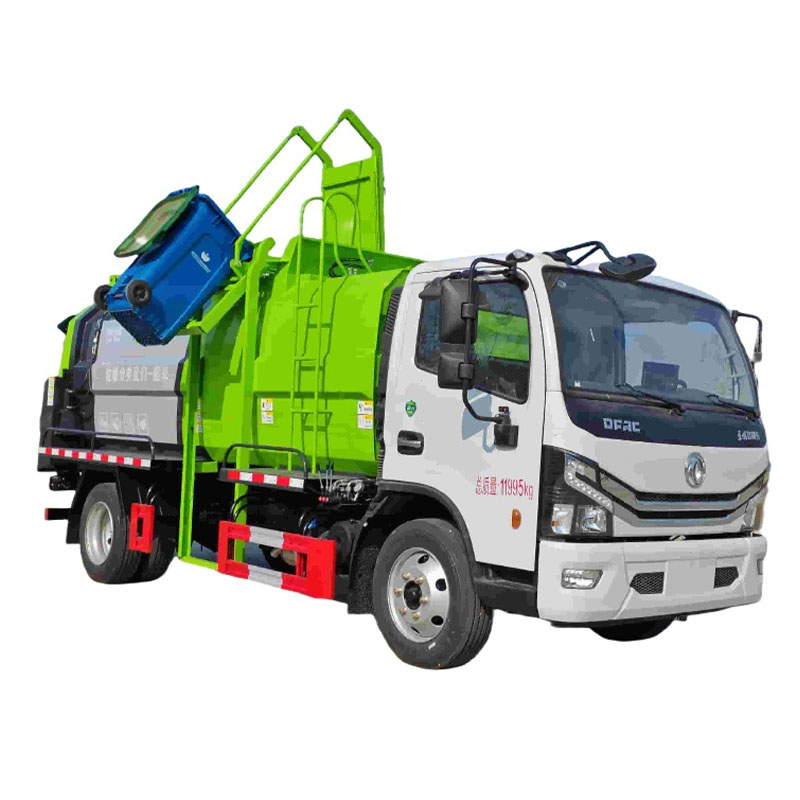 déchets alimentaires dans le camion à ordures déchets alimentaires hors du camion poubelle électrique