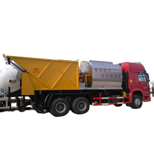 l'application d'un enduit superficiel sur les camions camion de gravillonnage camion de gravillonnage synchrone véhicule d'asphalte